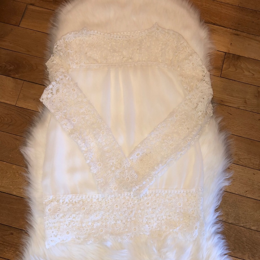 Sheer White and Lace Top